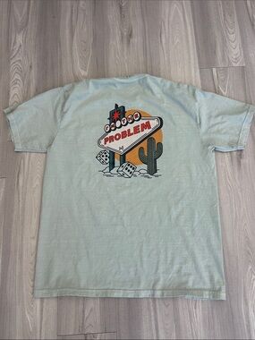 The Mad Hatter Men's Light Sage Graphic T-Shirt - 'Problem' Desert Sign